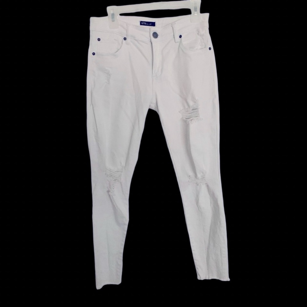 Sts Blue distressed white jeans size 28 slim fit